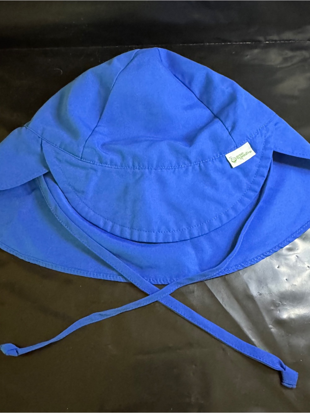 Green Sprouts Blue Sun Hat with Chin Ties Lightweight Outdoor Shade & Neck Cover